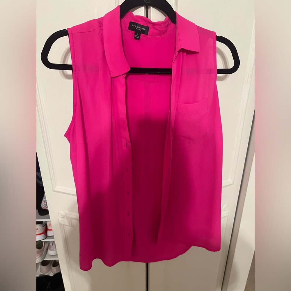 Limited- Ashton sleeveless top - hot pink - Picture 2 of 4